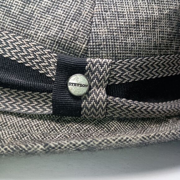 Vintage Stetson Gray Wool Tweed Fedora Hat Size 7 3/8 Cap Sherlock Holmes - Picture 6 of 15